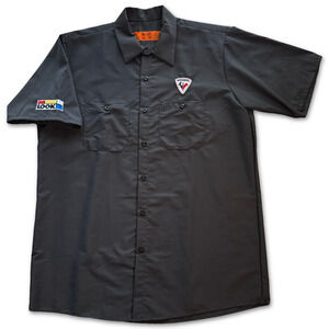 Red Kap Work Shirt Rossignol LOOK Ski Patches Brand New Large Short Sleeve